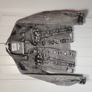 Veret Demin Crop Jacket Distressed Woman's Small